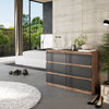 GABRIEL - Chest of 6 Drawers - Bedroom Dresser Storage Cabinet Sideboard - Wotan Oak / Anthracite H71cm W100cm D33cm