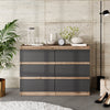 GABRIEL - Chest of 6 Drawers - Bedroom Dresser Storage Cabinet Sideboard - Wotan Oak / Anthracite H71cm W100cm D33cm