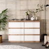 GABRIEL - Chest of 6 Drawers - Bedroom Dresser Storage Cabinet Sideboard - Wotan Oak / White Matt H71cm W100cm D33cm