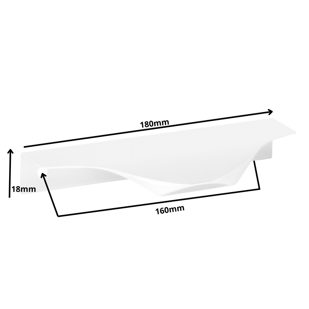 Edge Grip Round Profile Handle 160mm (180mm total length) - White