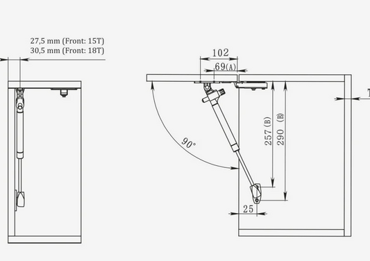 Soft-Close Gas Strut - Black