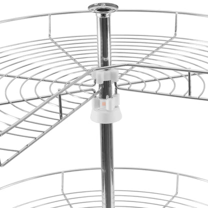 2 Tier Corner Rotating Baskets 3/4 - 600mm - Chrome