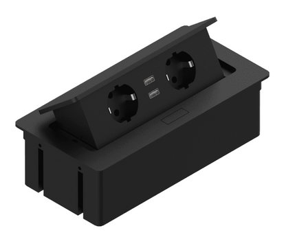 Kwadro Recessed Socket Unit for Desks - Rectangular