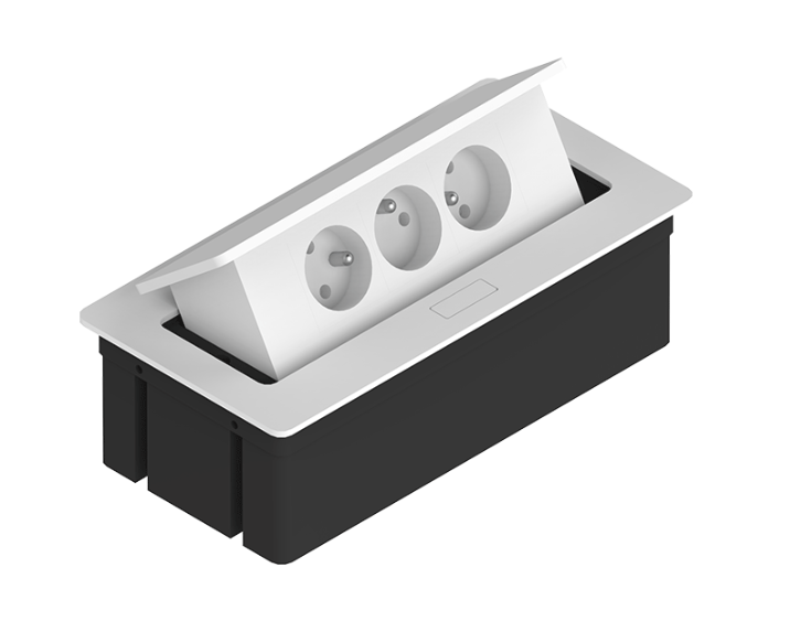 Kwadro Flush-Mounted Desk Socket Unit - Rectangular