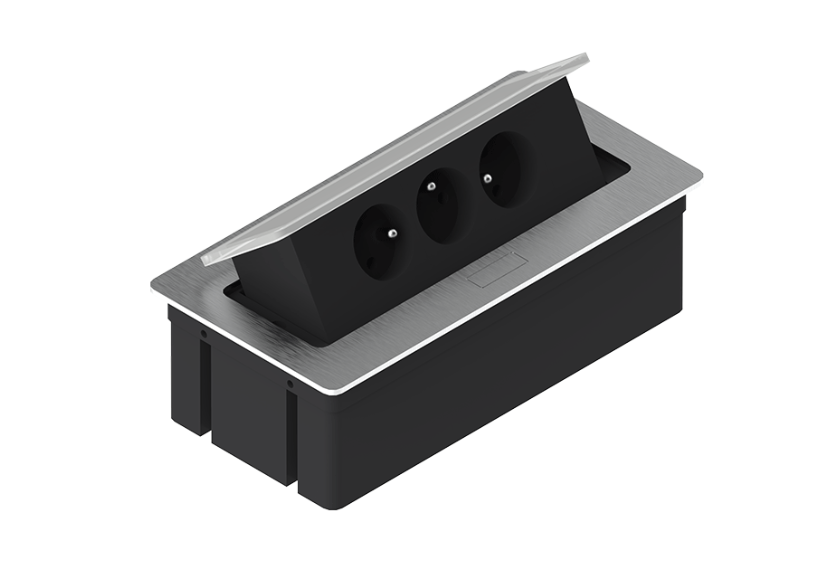 Kwadro Flush-Mounted Desk Socket Unit - Rectangular
