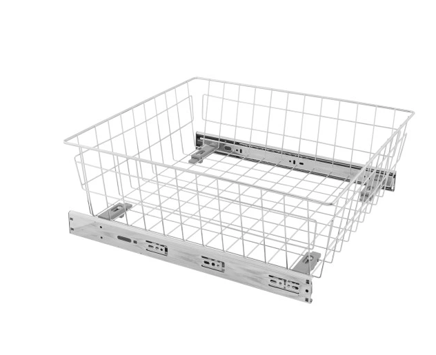 Pull-Out Wire Basket Drawer with H45 Full-Extension Runners - Chrome