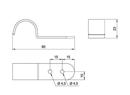 25mm Horizontal Board Holder, Chrome