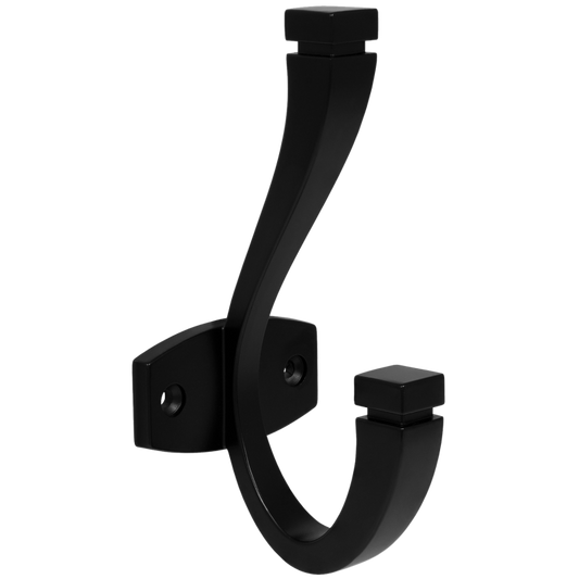 Double Hat & Coat Hook - 128mm - Black