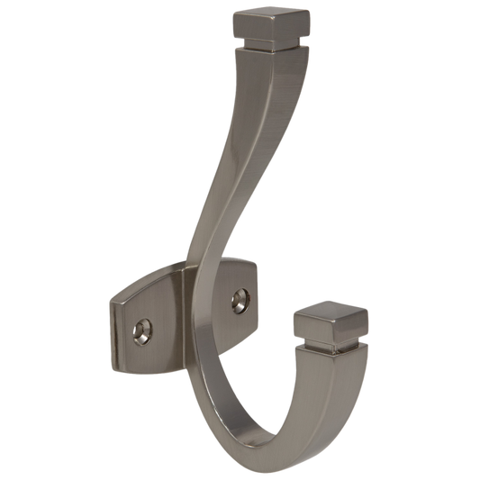 Double Hat & Coat Hook - 128mm - Brushed Steel