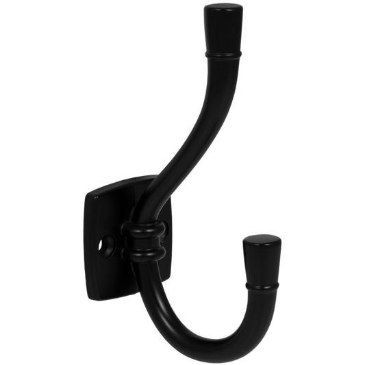 Double Hat & Coat Hook - 115mm - Black