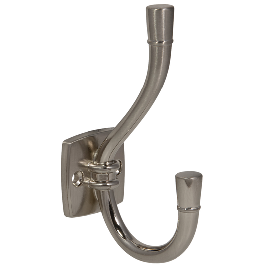 Double Hat & Coat Hook - 115mm - Brushed Steel