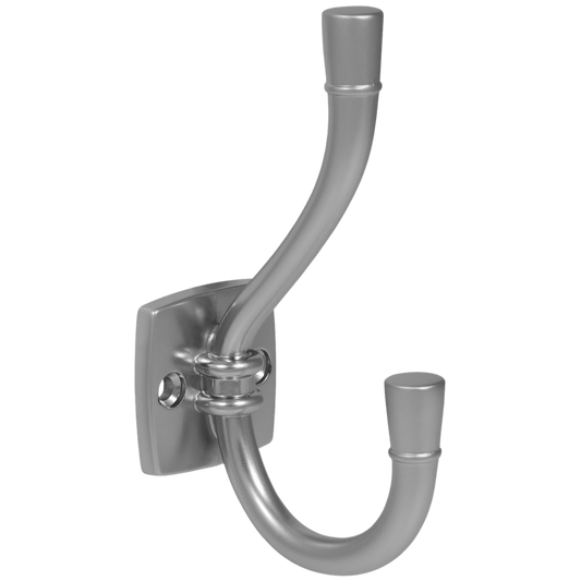 Double Hat & Coat Hook - 115mm - Silver