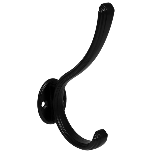 Double Hat & Coat Hook - 124mm - Black