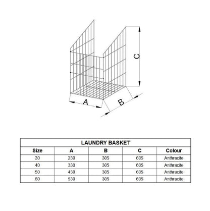 Folding Laundry Basket 40cm - Anthracite (2) – Furnica