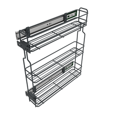 Pull Out Storage Baskets 30cm Soft-Close Side Cargo - 3 Shelves - Anthracite