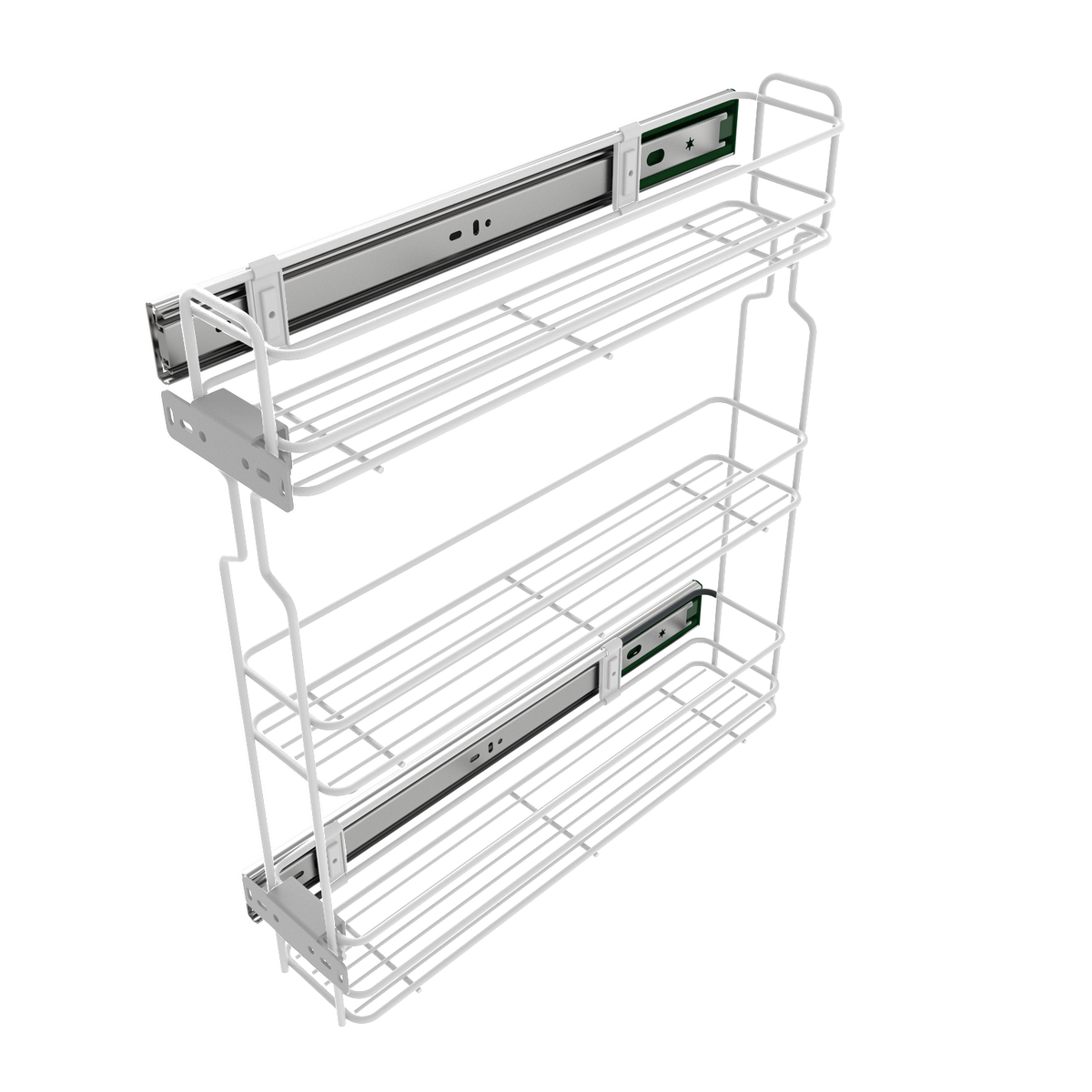 Pull Out Storage Baskets 15cm Soft-Close Mini Cargo - 3 Shelves - White – Furnica