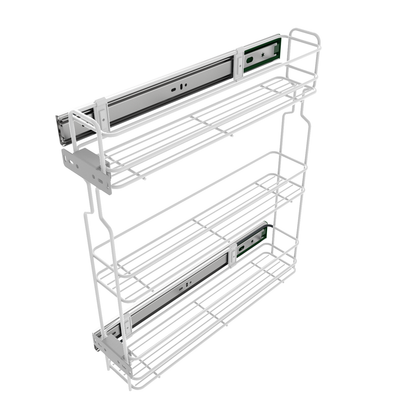 Pull Out Storage Baskets 15cm Soft-Close Mini Cargo - 3 Shelves - White – Furnica