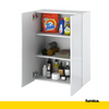 EMILY Bathroom Cabinet Storage Hanging Unit with Doors and Shelves - White Matt / White Gloss H80cm W60cm D30cm