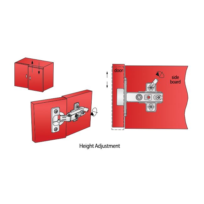 110° Hinge, H0 Mounting Plate with EURO Screws, Overlay Doors Standard Furnica 