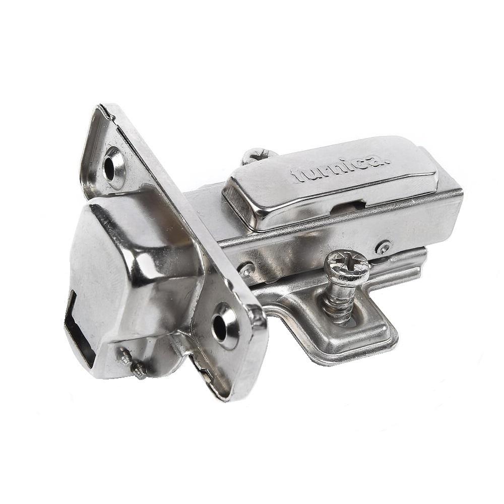 110° Soft-Close Hinge, H0 Mounting Plate with EURO Screws, Overlay Doors Soft Close Furnica 