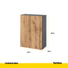 EMILY Bathroom Cabinet Storage Hanging Unit with Doors and Shelves - Anthracite / Wotan Oak H80cm W60cm D30cm