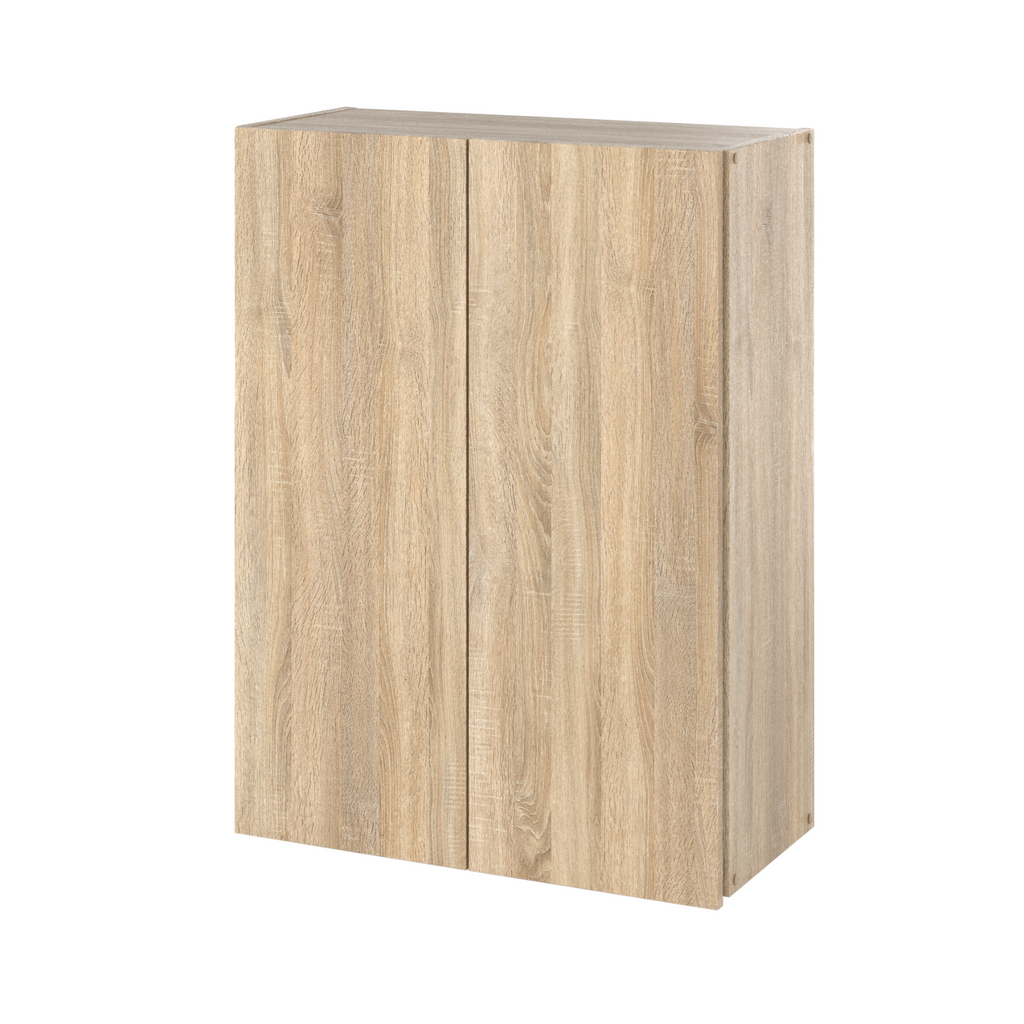 EMILY Bathroom Cabinet Storage Hanging Unit with Doors and Shelves - Sonoma Oak H80cm W60cm D30cm