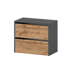 JACK - Shoe Cabinet - 2 Tier Storage - Anthracite / Wotan Oak H50cm W60cm D36cm