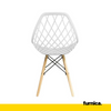 DARIO - Perforated Plastic Dining / Office Chair with Wooden Legs - White