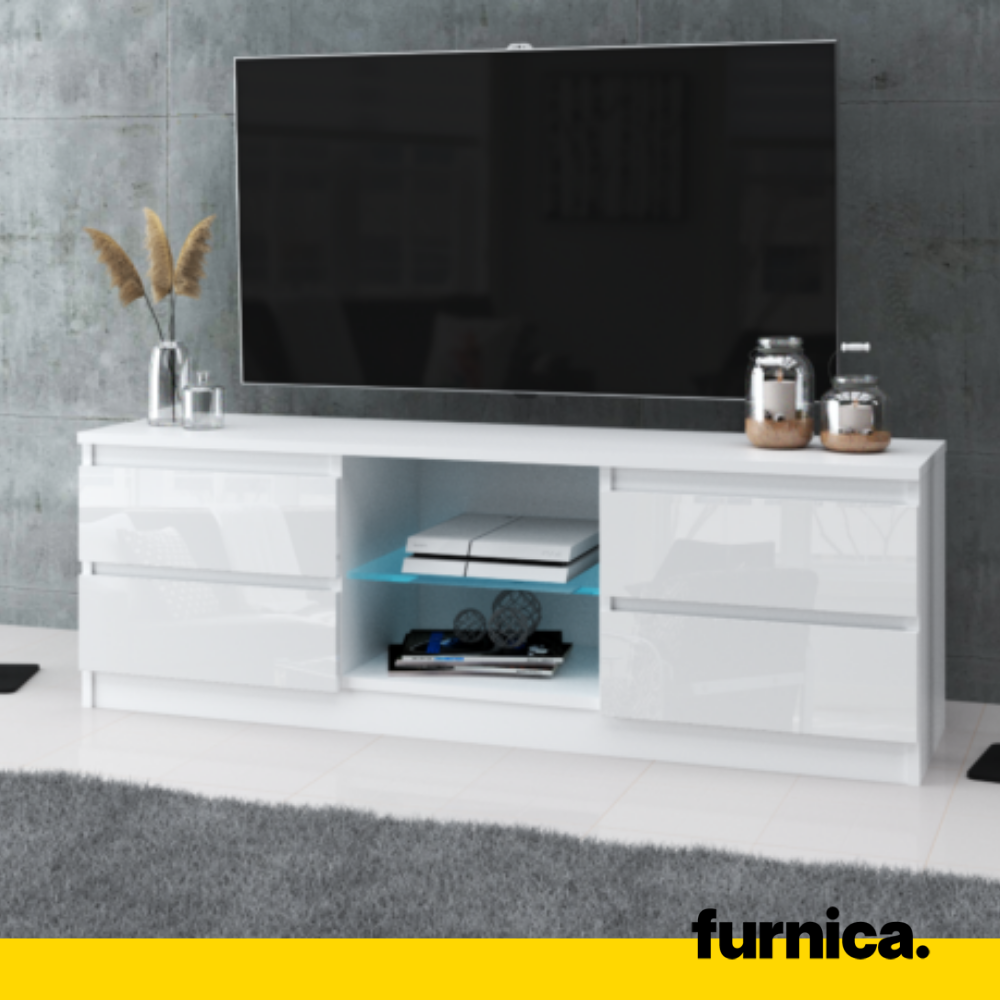 MARCO TV Cabinet Unit with 4 Drawers and 1 Glass Shelf H45cm
