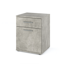 CHRIS - Bedside Table - Nightstand with 1 drawer - Concrete H52cm W40cm D40cm
