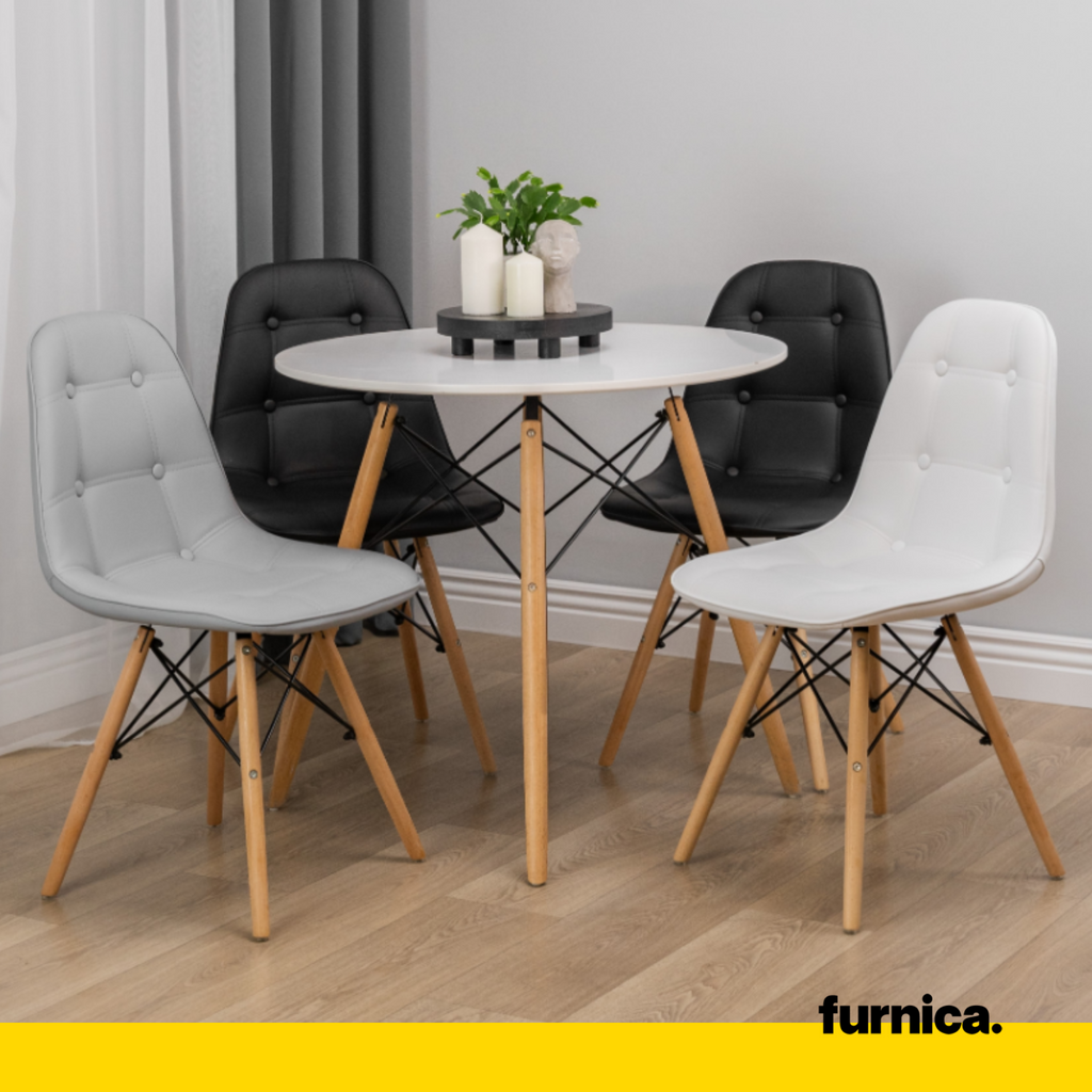 White leather dining room chairs deals