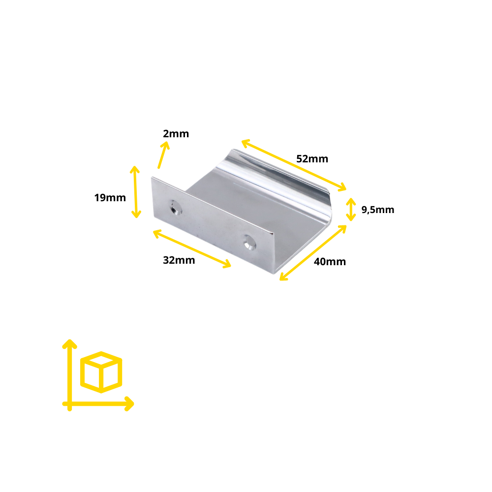 Edge Grip Round Profile Handle 32mm (52mm total length) - Electropoler