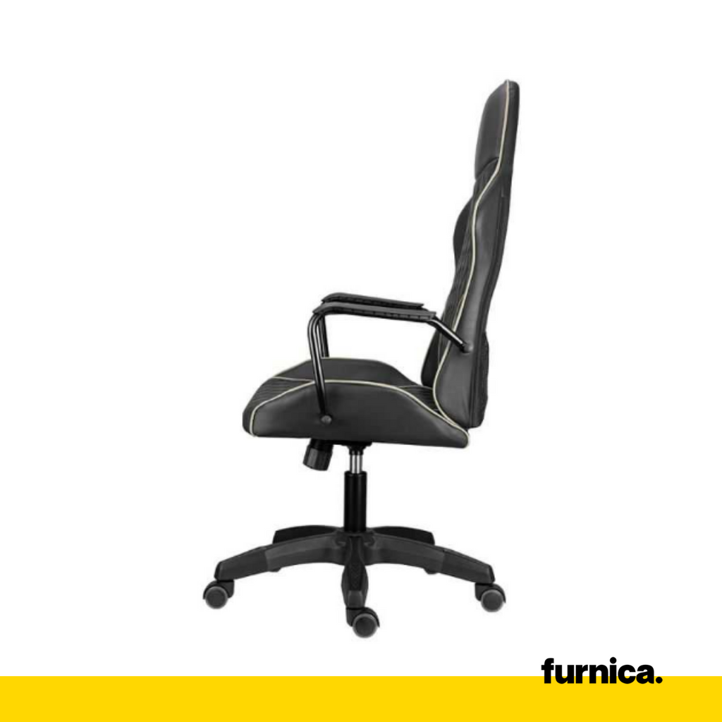 FABIO I - Quilted Office Chair Covered With High-Quality Micro Mesh - Black H121cm W66cm