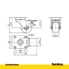 Furniture Wheel with Mounting Plate and Brake - Transparent - Chrome - Ø3.5cm