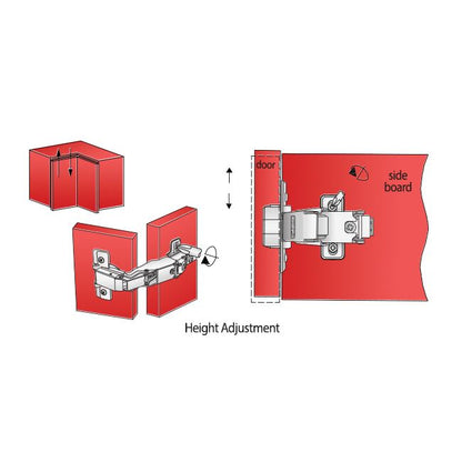 165° Soft-Close Hinge, H2 Mounting Plate with EURO Screws, Overlay Doors Soft Close Furnica 