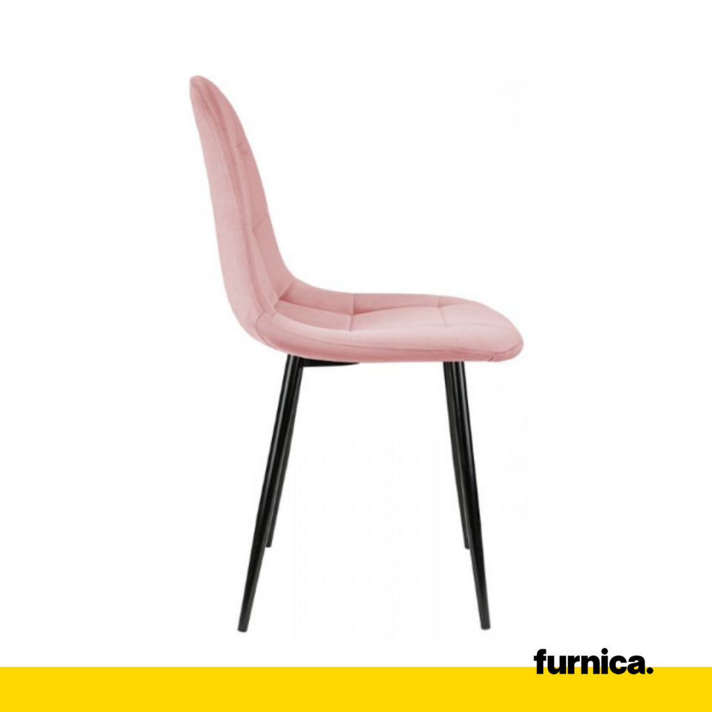 Pink velvet best sale chair black legs