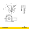 Furniture Wheel with Mounting Plate and Brake - Transparent - Chrome - Ø5.0cm