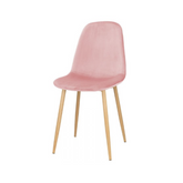 FLAVIO - Durable Velour Velvet Dining / Office Chair with Wooden Legs - Pink