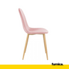FLAVIO - Durable Velour Velvet Dining / Office Chair with Wooden Legs - Pink