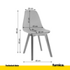 MARCELLO - Plastic Dining / Office Chair with Wooden Legs - Grey
