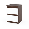 GABRIEL - Bedside Table - Nightstand with 2 drawers - Wenge / White Matt H40cm W30cm D30cm