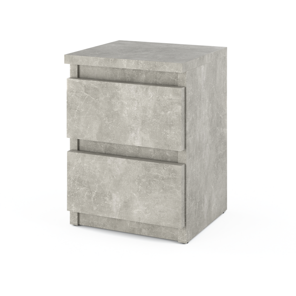 GABRIEL Bedside Table Nightstand with 2 drawers Concrete