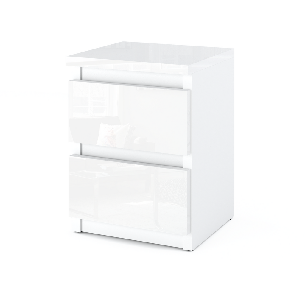 High gloss white nightstand deals