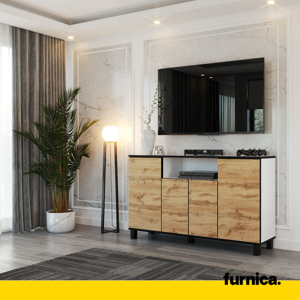 CALVIN TV Cabinet with 4 Doors Living Room Storage Sideboard