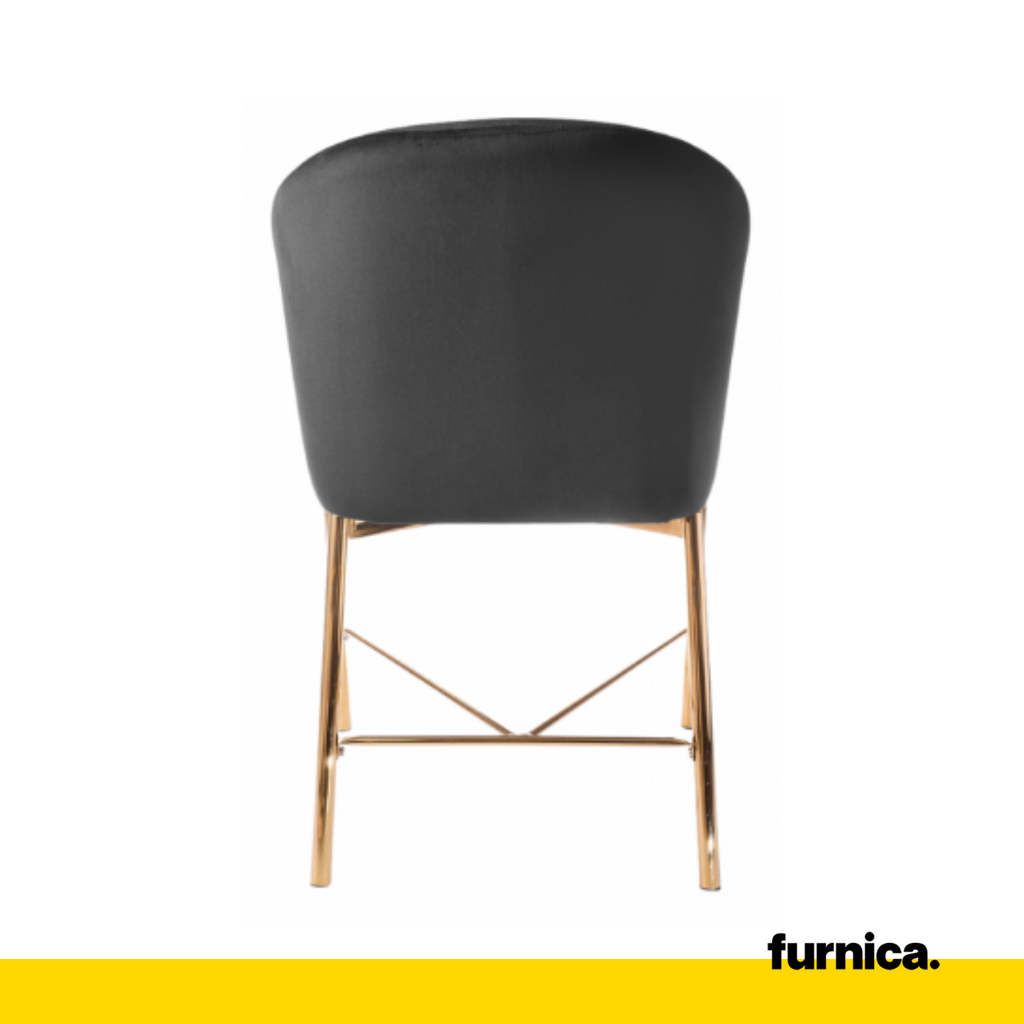 LORENZO Velour Velvet Dining Office Chair with Golden Chrome
