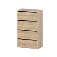 JACK - Shoe Cabinet - 4 Tier Storage - Sonoma Oak H100cm W60cm D36cm