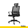 FABIO III - Office Chair Covered With High-Quality Micro Mesh - Black H128cm W66cm