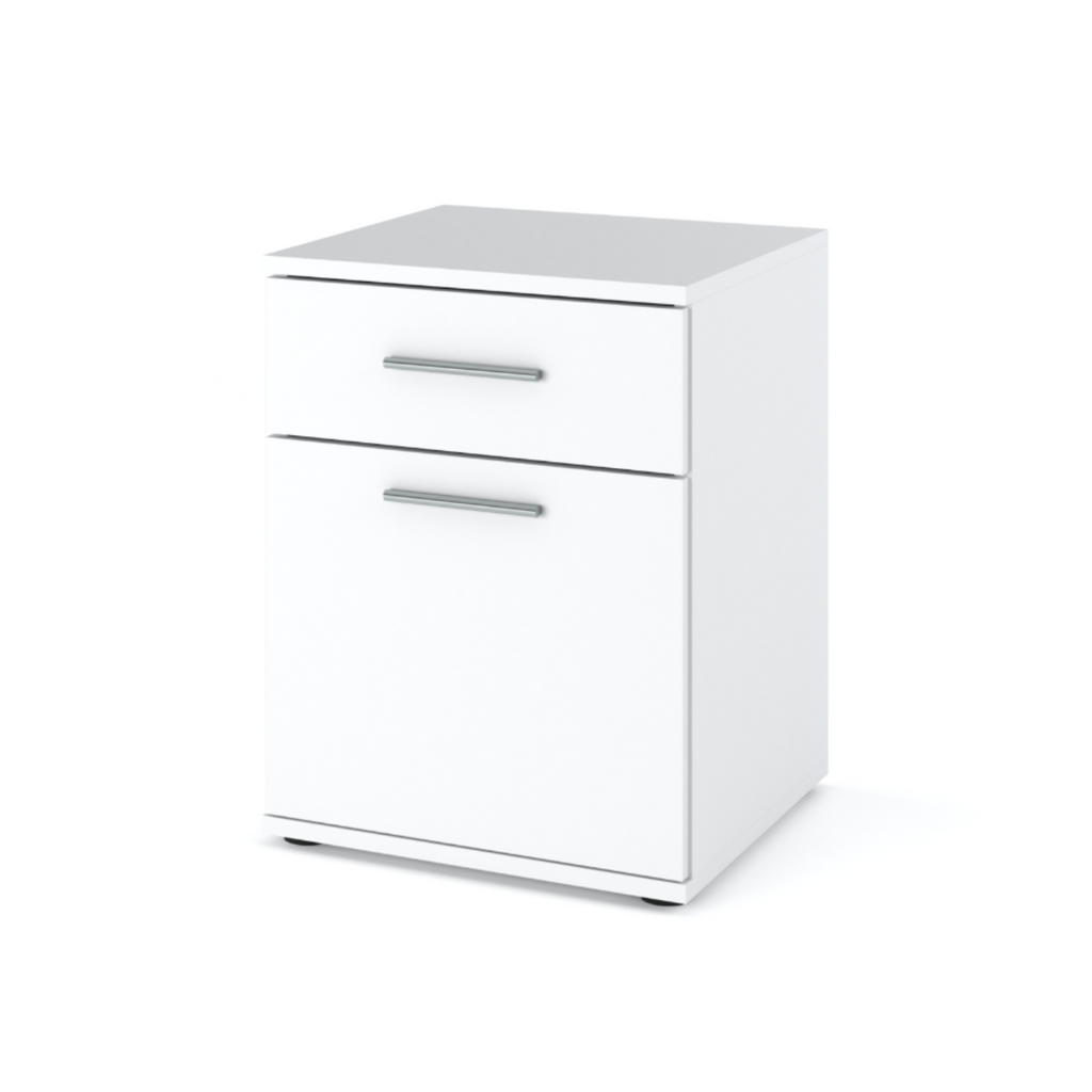 CHRIS Bedside Table Nightstand with 1 drawer White Matt