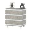 MARGARET - Chest of 3 Drawers - Bedroom Dresser Storage Cabinet Sideboard - White Matt / Concrete H86cm W83cm D44cm
