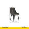 ALFREDO - Durable Velour Velvet Dining / Office Chair with Black Metal Legs - Black